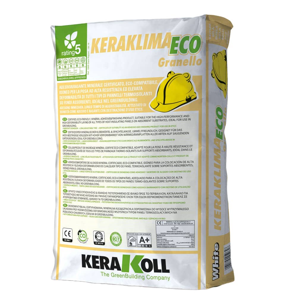 Sacco da 25Kg di adesivo rasante eco-compatibile Keraklima Eco Granello del brand Kerakoll